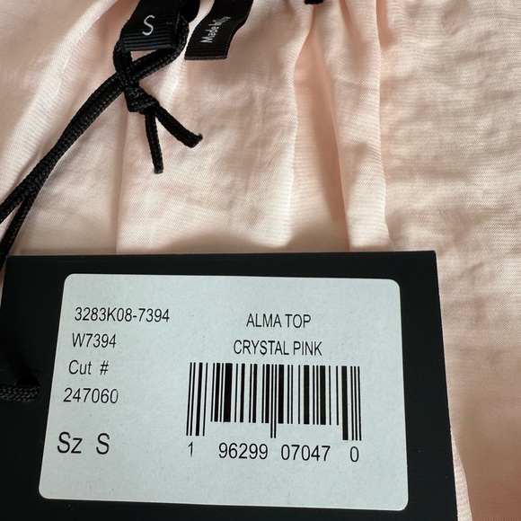 Paige Women’s Alma Top Blouse Small Split Neck Ruffle Sleeveless Pink NEW. 1118 - Picture 2 of 4